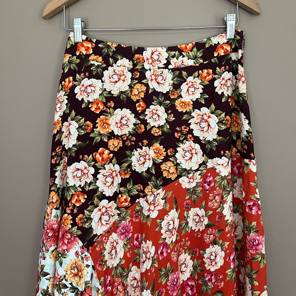 {FARM Rio x Anthropologie} Patchwork Floral Midi Skirt - Womens Small - Picture 3 of 11